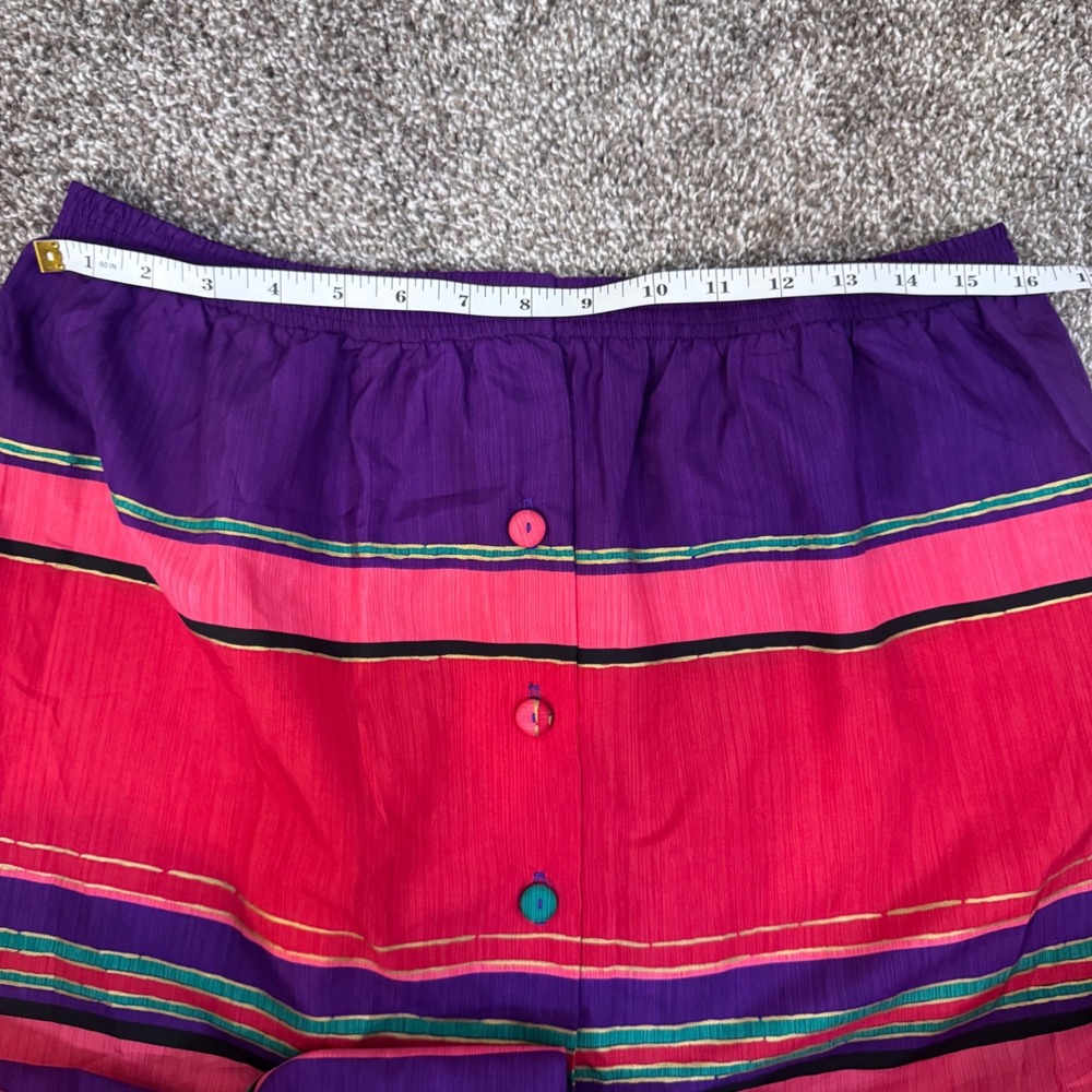 Vintage 80's Blue Hawaii Liberty House Coastal Cruise Stripe 2 Piece Skirt Set L - Picture 12 of 13
